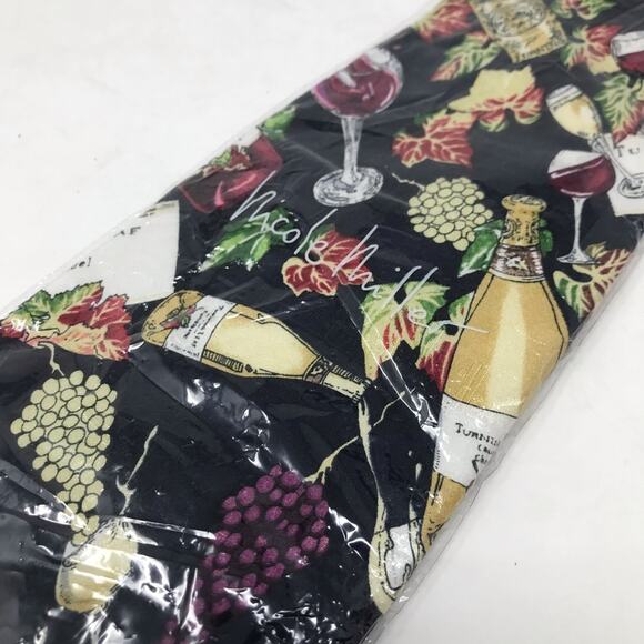 Vintage 1996 Nicole Miller Silk Turning Leaf Wine Winery grapes vino tie 90s new - Picture 4 of 6